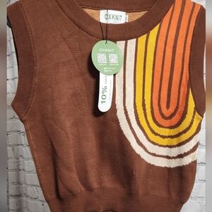 OXXNIT SWEATER VEST RETRO VIBE SIZE XL NEW WITH TAGS